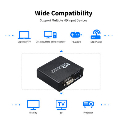 

HD to DVI Converter Coaxial 35 Audio Analog&Digital Signal Adapter with 35mm Jack for DVD STB Playstation