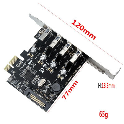 

Four Ports USB 30 Super Fast 5Gbps PCI-E Expansion Card PCI Express Adapter Converter Card Power Supply Module For Desktop PC wit