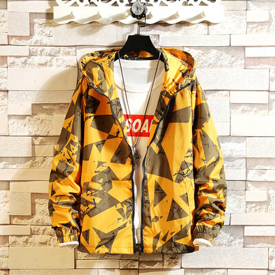 

Mens Casual Sports Sweater Jacket Long Sleeve Hoodie Printed Hiking Camping Coat