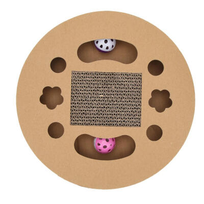 

Cat Mint Corrugated Round Scratcher Toy Pet Interactive Bell Scratch Board