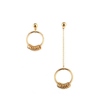 

2 Retro Geometric Asymmetric Earrings Circle Pendant Earrings Female Fashion Ladies Earrings