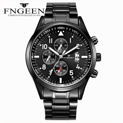 

Gobestart FNGEEN Men Luxury Casual Watch Quartz Stainless Steel Waterproof Calendar Watch