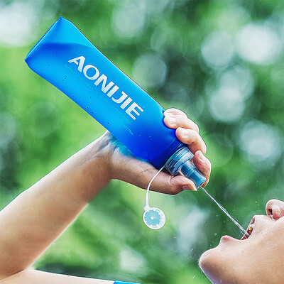 

500ML Compact Sport Soft Water Bottle Folding Flask For Running Hiking Cycling