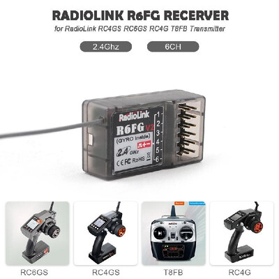 

Radiolink R6FG 6CH 24GHz Receiver with Gyro Integrated&HV Servo Supported for RC4GS RC6GS RC4G T8FB Transmitter