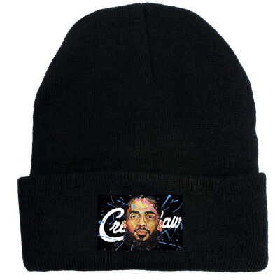 

redCherry Singer Nipsey Hussle Embroidery Skull Beanie Hat Hip Hop Knitted Warm Winter Hat