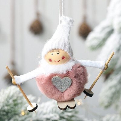 

Christmas Angel Girl Ski Plush Dolls Christmas Tree Ornament Pendant Party Christmas Decoration