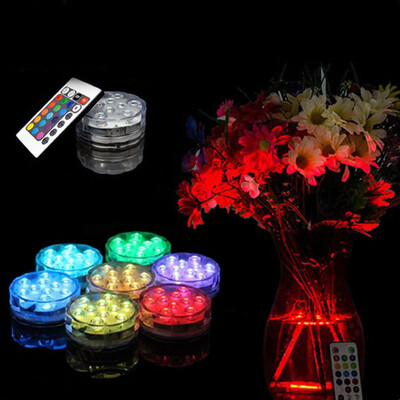 

〖Follure〗Waterproof Submersible 10 LED Light RGB for Vase Wedding Party Fish Tank Decors