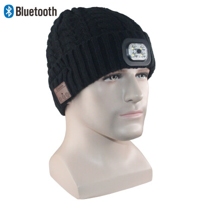 

LED Wireless Bluetooth Winter Hat Knitting Smart Talk Music Headset Earphone For Sports Beanies Warming Headphone Speaker Mic