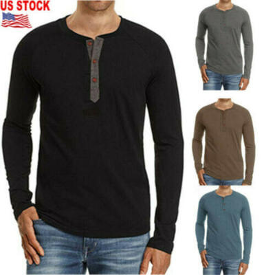 

Fashion Mens Slim Fit V Neck Long Sleeve Muscle Tee T-shirt Casual Tops Blouse