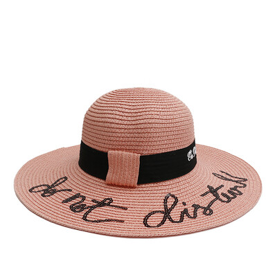 

Hat Female Seaside Holiday Straw Hat Outdoor Travel Eaves Sunhat Sunscreen Ultraviolet Sunhat in Summer