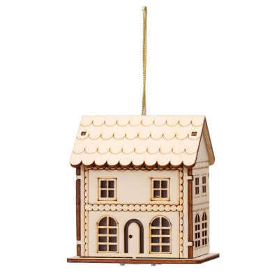 

Cabin Hotel Bar Christmas Tree Decoration Hanging Wood Color Home Decor Crafts Hanging Decorations