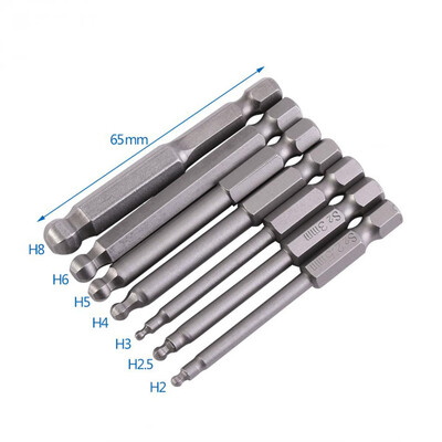 

〖Follure〗7PCS 14 Inch Hex Shank 65mm Magnetic Ball Screwdriver Bit