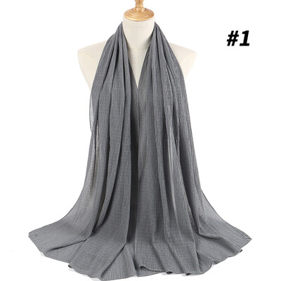 

Monochrome pleated pearl chiffon national womens headscarf new 22 color Muslim solid color hijab manufacturers