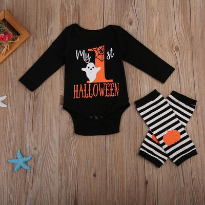 

My 1st Halloween Newborn Baby Boy Girl Romper BodysuitLeg Wamers Outfits Set