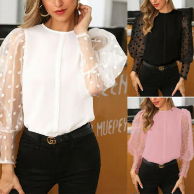 

Women Hollow Mesh Net T-Shirt Long Sleeve Tee Tops Transparent Blouse Clubwear