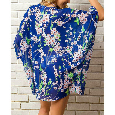 

Women Vintage Floral Chiffon Shawl Beach Bathing Suit Cardigan Bikini Swimwear Cover Up Kimono Dress Blouse Vest Shirt Coat Jacket