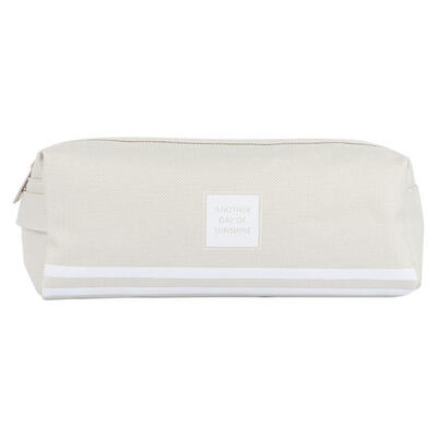

Greensen Double Layer Simple Solid Color Zipper Pen Holder Case Stationery Canvas Pencil Bag