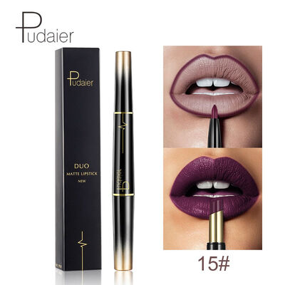 

Pudaier 2 in 1 16 Color New Double Ended Sexy Lasting Matte Lipstick Waterproof Lipliner Lipstick Pencil