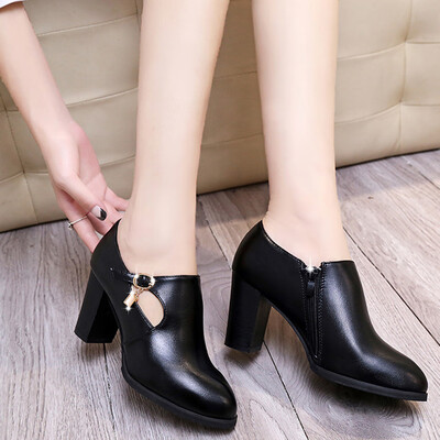 

Rose New Fashion Women Solide Zipper Square Heel Pointed Toe Party Shoes Boots