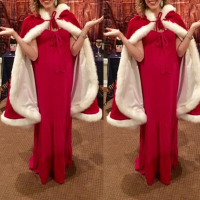 

Deluxe Red Velvet Christmas Santa Claus Cloak Cape with White Fluffy Trim