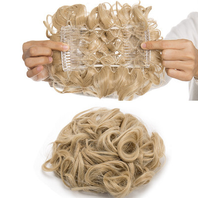 

Scrunchy Updo Combs Clip in Bun Claw Jaw on Donut Hairpiece Drawstring Wrap Around Straight Messy Wavy Chignons