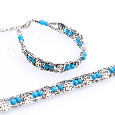 

National Wind Vintage Bracelet Bib Tibet Mysterious Religion Original Tibetan Silver Tibet Hand Decoration Jewelry