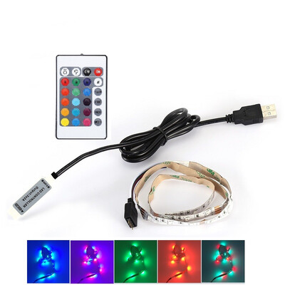 

1M 35W DC5V USB RGB LED Strip Light with 24 Keys Remote Control Set