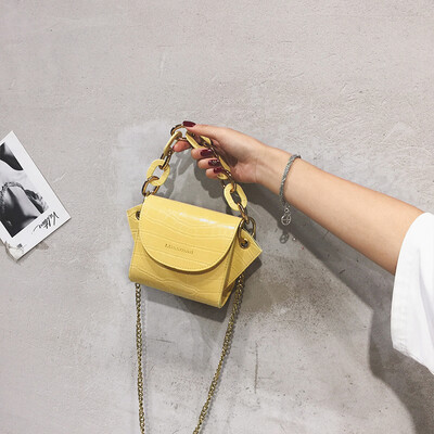 

Ins texture French mini chain womens bag 2019 new Korean version of Joker casual slung bag