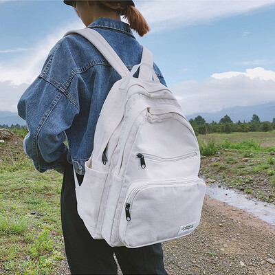 

Ins style schoolbag female Korean version of high school students take a large capacity simple Mori computer bag double shoulder b
