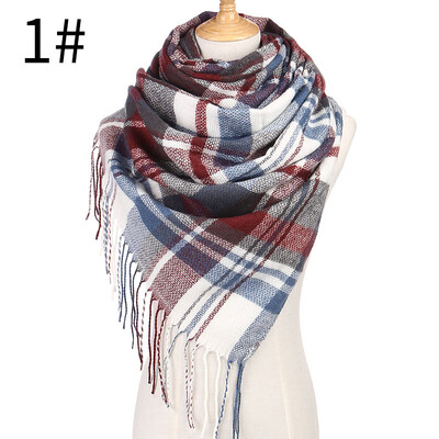 

New shawl AliExpress explosion models Europe&America plaid scarf imitation cashmere ladies striped scarf FYR048