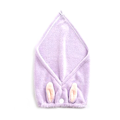 

Towel Cap Comfortable Super Absorbent Cute Coral Fleece Head Dry Hair Cap Bath