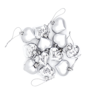 

Toponeto 12Pcs Christmas Tree Room Decoration Love Shaped Ball Decoration Props Christmas