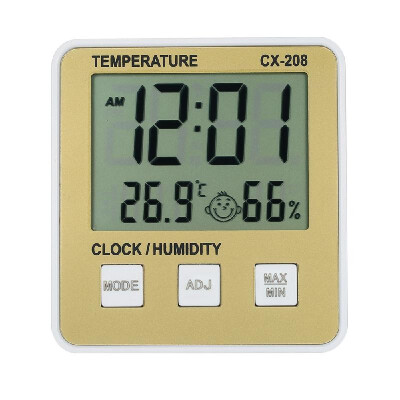 

LCD Digital Indoor Thermometer Hygrometer Room ℃℉ Temperature Humidity Gauge Meter Alarm Clock Thermo-Hygrometer with Max Min Val