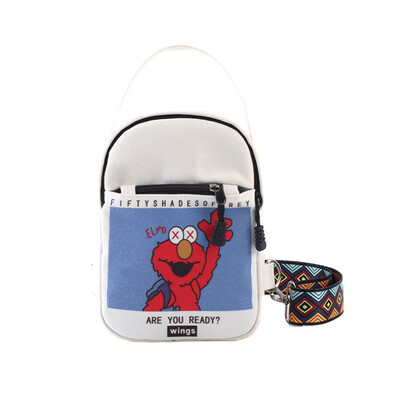 

New Kids Fun Bag Soft Girl Cartoon Bag on Sesame Street Slant Bag Girl ins Breast Bag