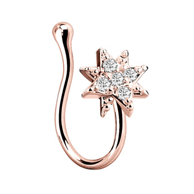 

Colorful Nostril Stainless Nose Hoop Ring Clip Stainless Steel Rose Gold Nose Clip Nose Ring Piercing Body Jewelry