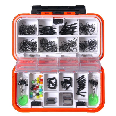 

350pcs Fishing Tackle Set Assorted Fishing Hooks Swivels Space Beans Carp Fishing Accessories with Tackle Box