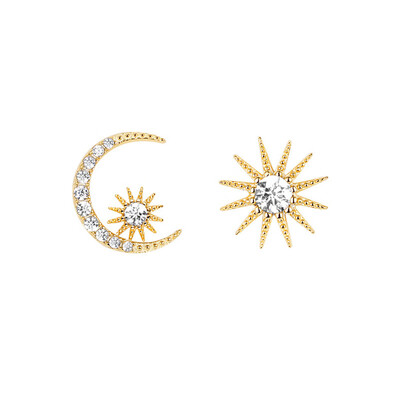 

Korean Earrings S925 Silver Star Moon Earring
