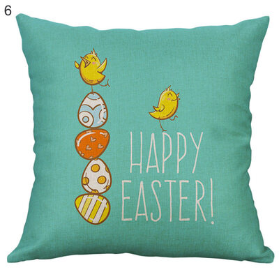 

Cartoon Easter Rabbit Linen Pillow Case Waist Throw Cushion Cover Home Decor