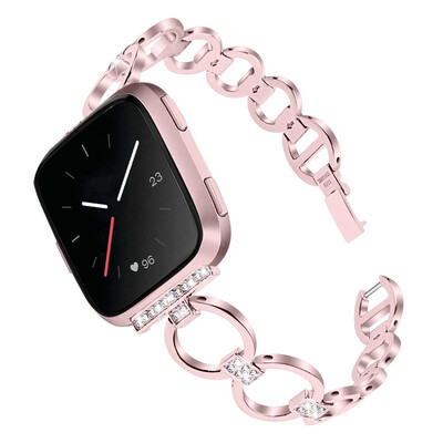 

ECSEM Bling Bracelet for Fitbit Versa Bands for Women Stainless Steel Wristbands Accessories for Fitbit Versa Metal Strap