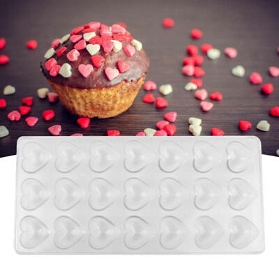

Greensen Non-stick PC Chocolate Mold DIY Candy Mold Ice Cube Tray 21 Heart-Shaped Cavities