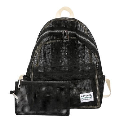 

Women Transparent Mesh Backpacks School Girls Travel Shoulder Bags Rucksack