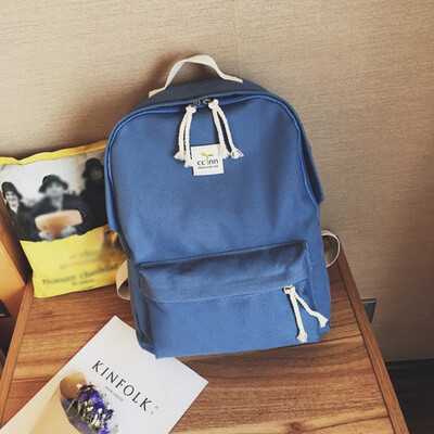 

Fashion Simple Solid Color Canvas Bag Backpacks For Women Travel Bag Casual Girls Teeage Schoolbag Preppy Mochila 2019 New