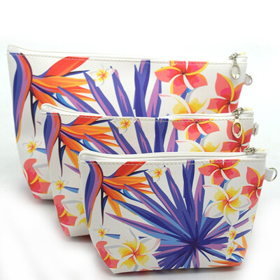 

Tailored Fashion Women Printing Leather Zipper Handbags Cosmetic Bag Makeup Pouch Purses
