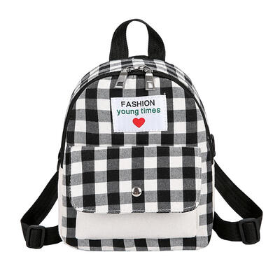 

Fashion Travel Backpacks Women Canvas Knapsack Lattice Small Shoulder Bags