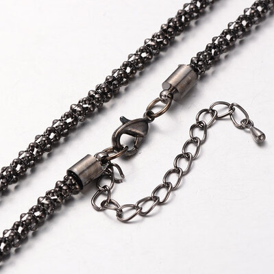 

Iron Popcorn Chain Necklace Makings with Alloy Lobster Claw Clasps&Iron End Chains Gunmetal 299"