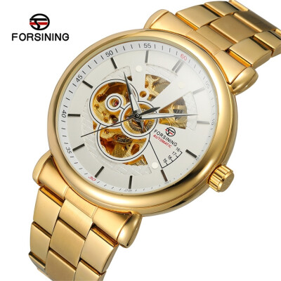 

Gobestart Hollow Luxury Design Business Fashion Mens Steel Belt Mechanical Watch