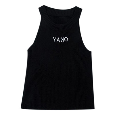 

Women Summer Fashion Concise Sexy Slim Fit Sleeveless Short Knitwear Tank Top