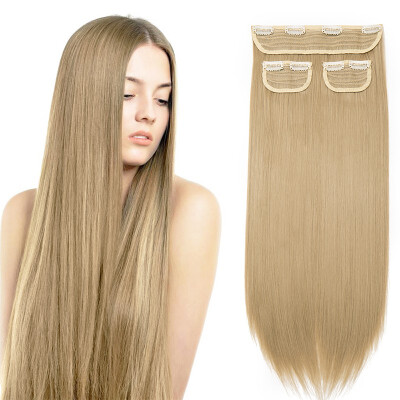 

20" Inch Clip in Hair Extensions 3pcs 8 Clips Straight Silky Synthetic Full Head Hair Pieces Length50cmWeight190g