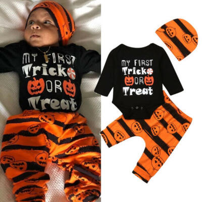 

My First Halloween Newborn Baby Boy Girl Romper Jumpsuit Pants Clothes Outfit US