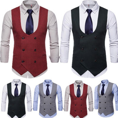 

Summer Fashion Men Casual Formal Business Vest Tuxedo Tops Waistcoat Jacket